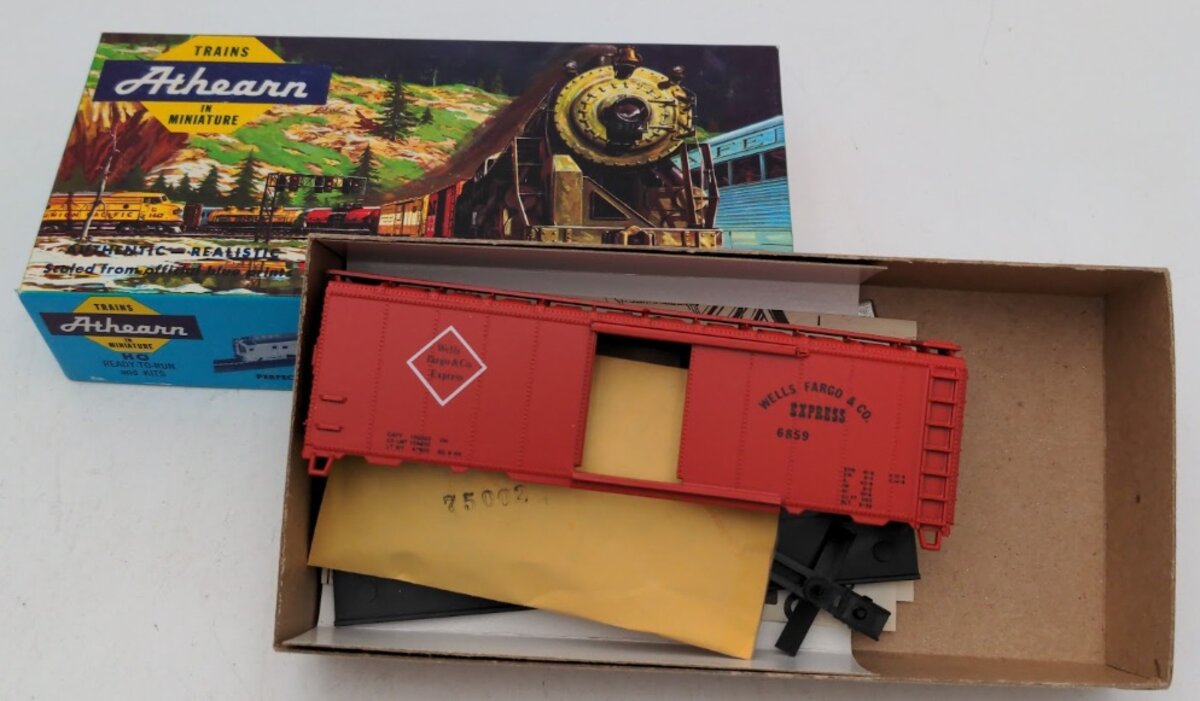 Athearn 504-1 HO Bev-Bel Corp Wells Fargo & Co Express 40' Boxcar # 6859 Kit