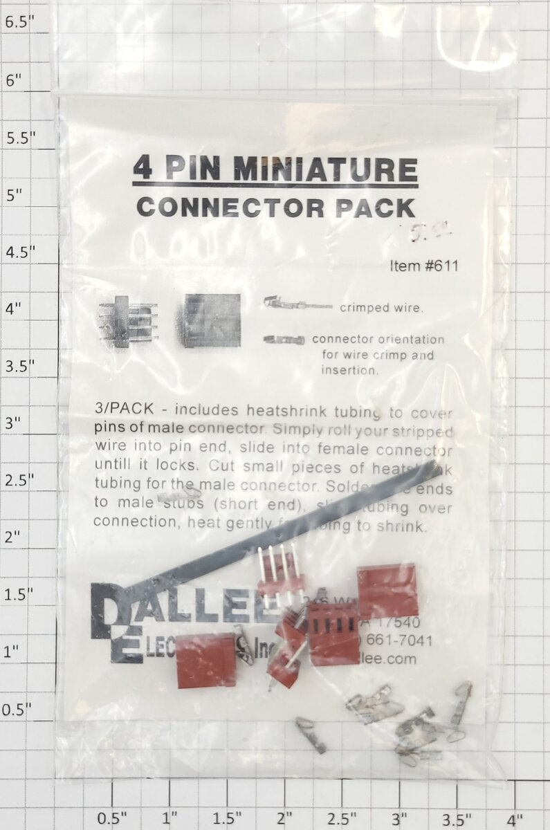 Dallee 611 4-Pin Miniature Connector Pack
