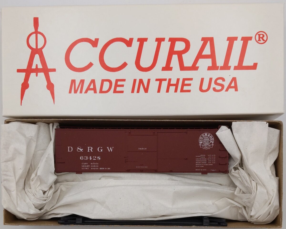 Accurail 8092.1 HO Denver & Rio Grande 36' DB Sheath Boxcar Kit