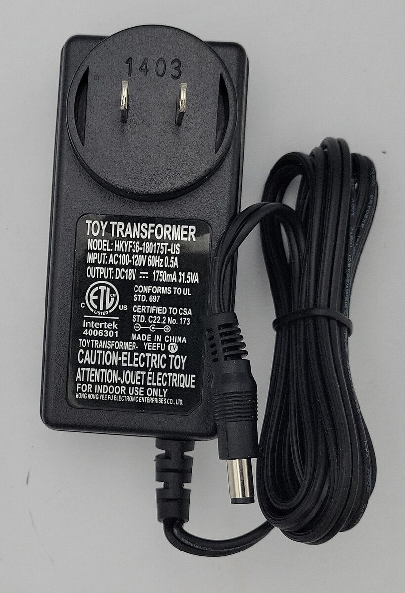 Lionel 81031-20 Lionchief Wall Pack Toy Transformer Adapter Charger Cord