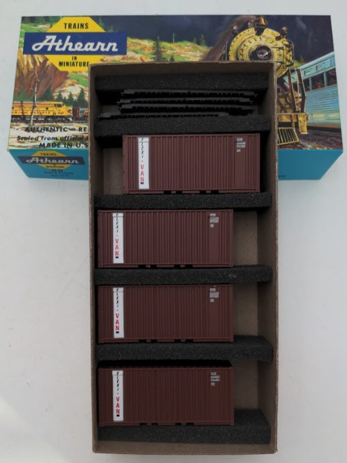 Athearn 2033 HO Scale Flexi-Van UFCU 20' Corrugated Side Container Kit(Set of 4)