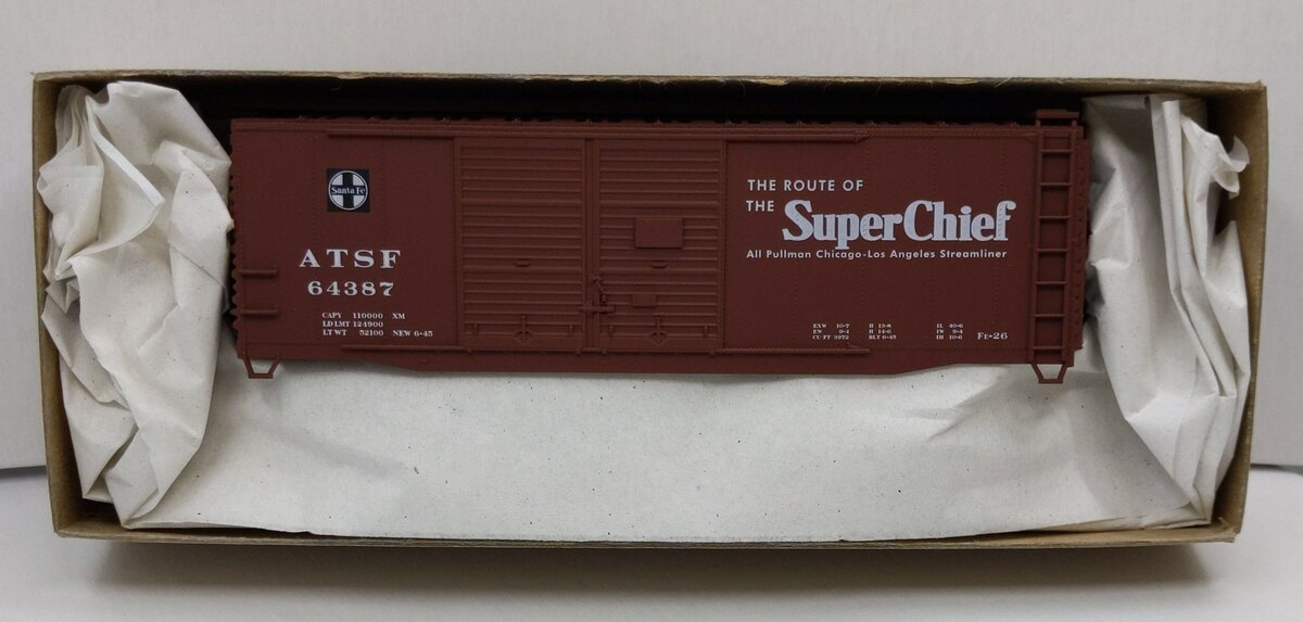 Accurail 3601 HO Scale Santa Fe 40' Double Door Steel Boxcar Road #: 64387