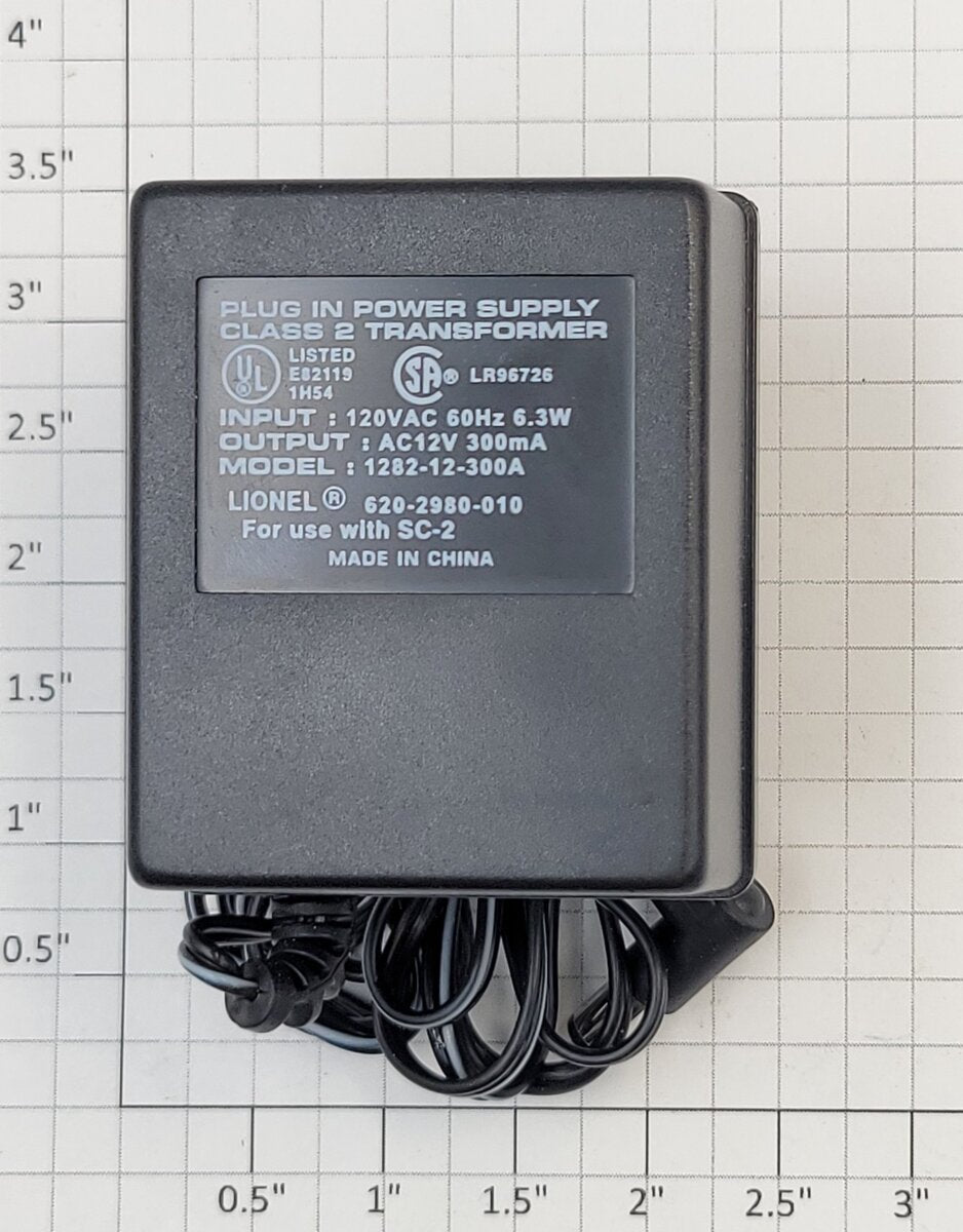 Lionel 1282-12-300A O Gauge 120VAC-12VAC @ 300mA Power Supply Transformer