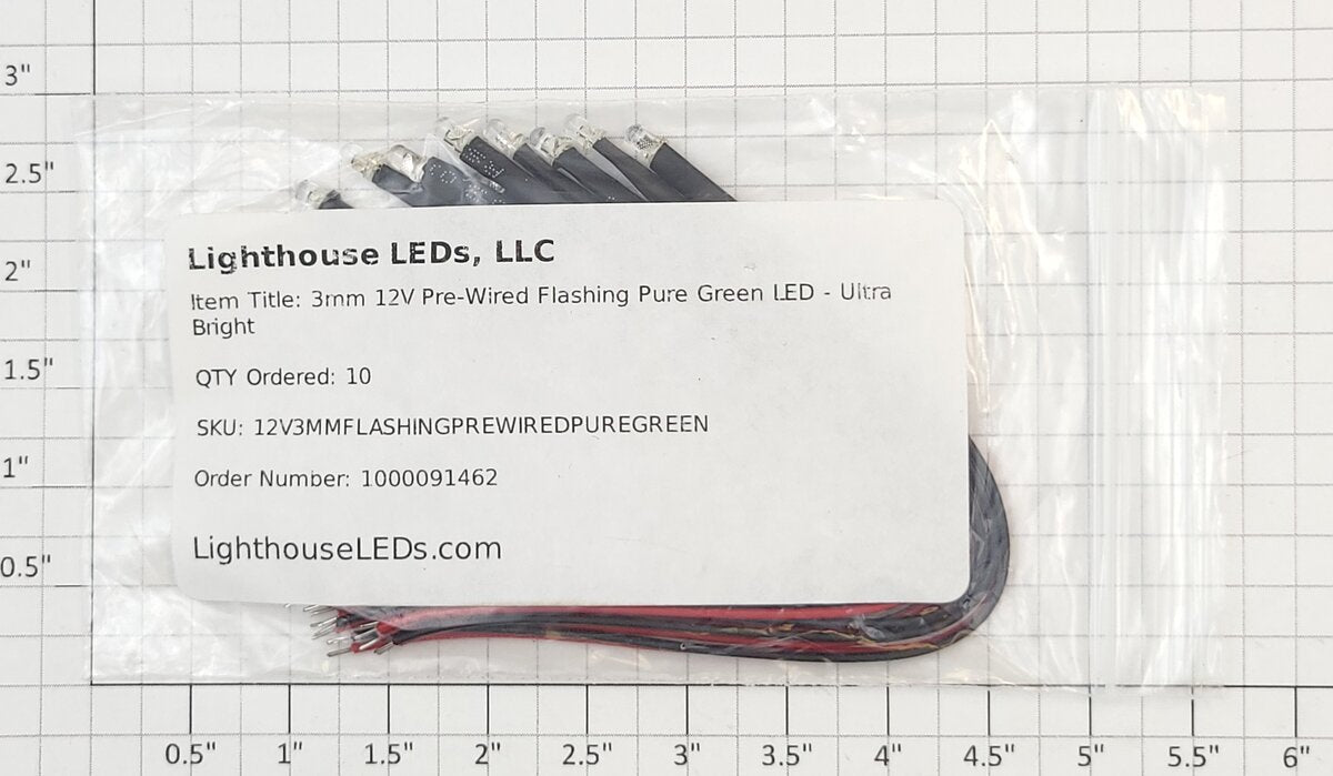 Acme 12VEMM 1.8mm Pure Green LED Light Bulb (Bag of 10)