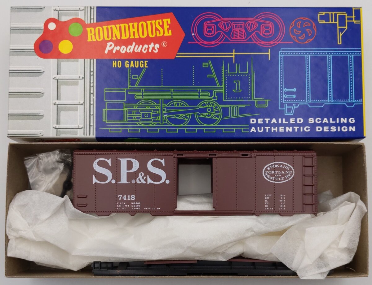 Roundhouse 1057 HO 40' Spokane Port. Boxcar Kit