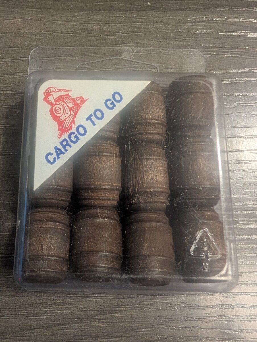 Cargo to Go 12 HO Dark Brown Wooden Barrels (Set of 12)