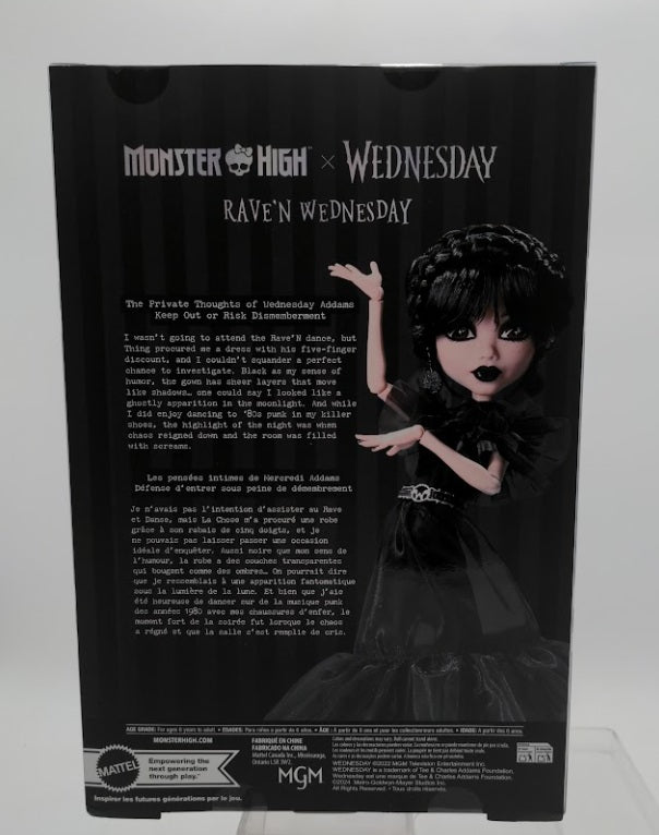Mattel HXJ03 Monster High X Wednesday Addams Rave'N Wednesday Doll