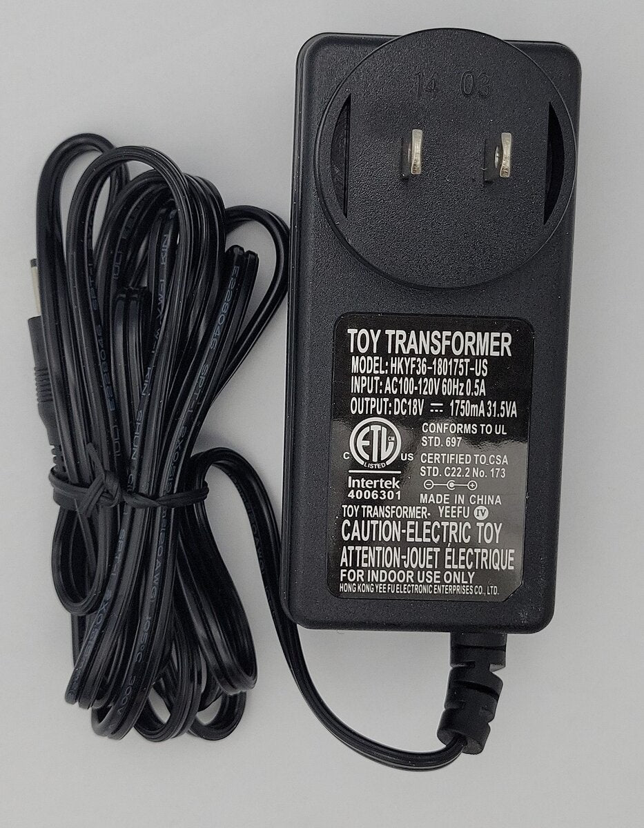 Lionel HKYF12-180060T-US Wall Pack Toy Transformer Adapter Charger Cord