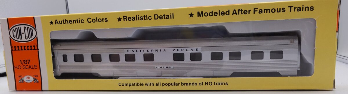 Con-Cor 0001-000796-1 HO California Zephyr Passenger Car (Silver Surf)