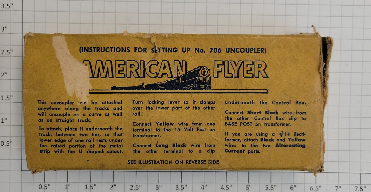 American Flyer 706 Remote Uncoupler w/Control Button In Separate Sale Box