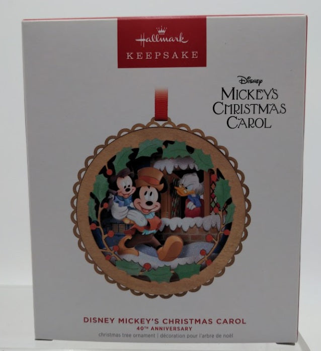 Hallmark QXD6669 Keepsake Christmas Tree Ornament 2023 Disney Mickey's Carol