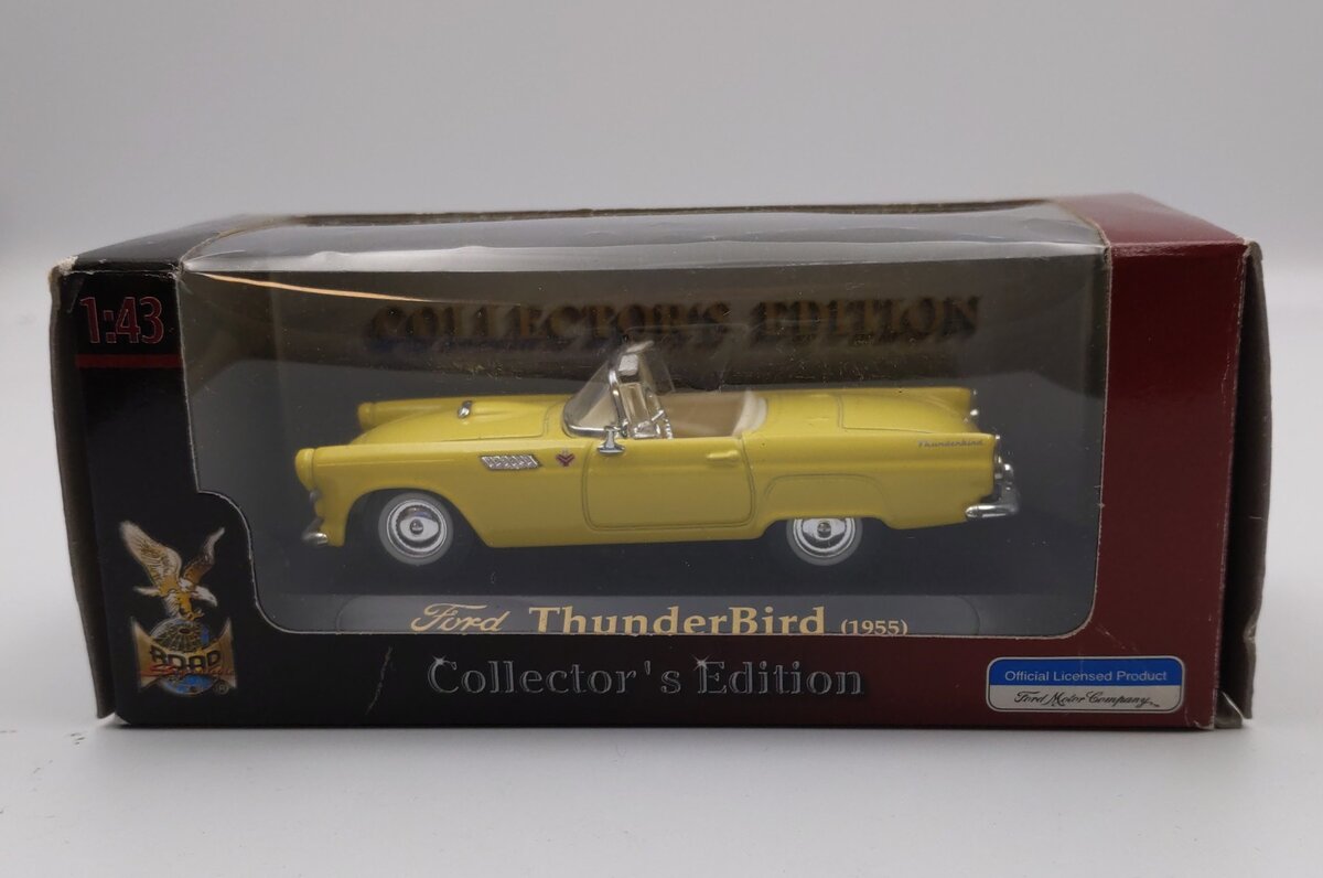 Road Signature 94228 1:43 Scale Yellow 1955 Ford Thunderbird Collector's Edition