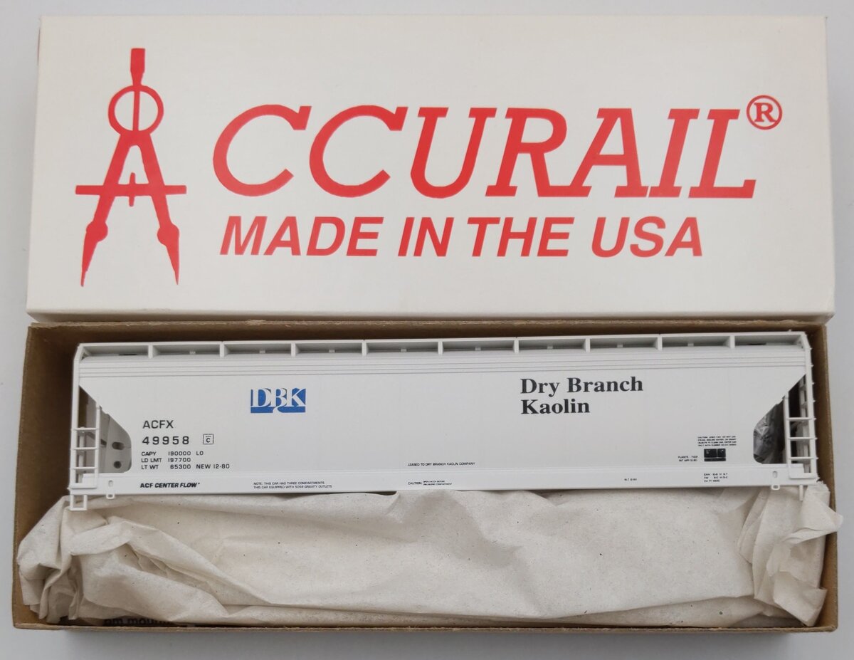 Accurail 2066 HO Dry Branch ACF 3-Bay Center Flow Hopper Kit