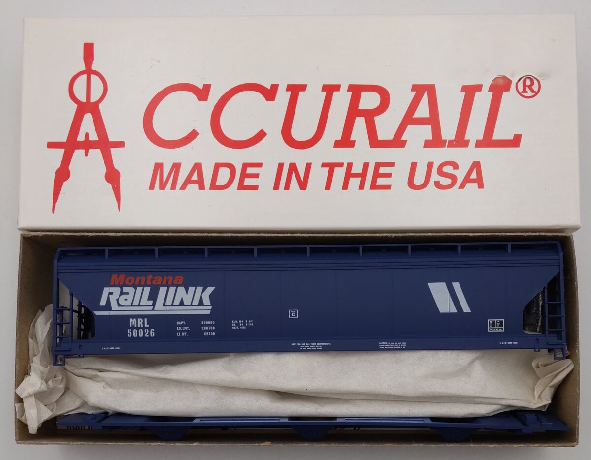 Accurail 2043.1 HO MRL Rail Link ACF 3-Bay Center Flow Hopper Kit