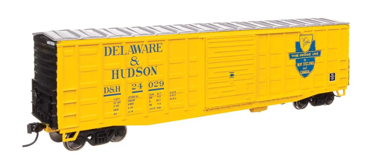 Walthers 910-46707 HO Delaware & Hudson 50' Waffle Side Boxcar RTR #24029