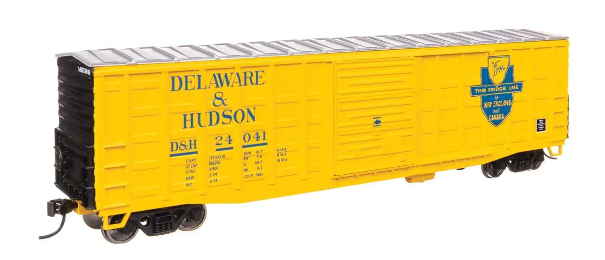 Walthers 910-46708 HO Delaware & Hudson 50' Waffle Side Boxcar RTR #24041