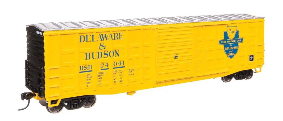Walthers 910-46708 HO Delaware & Hudson 50' Waffle Side Boxcar RTR #24041