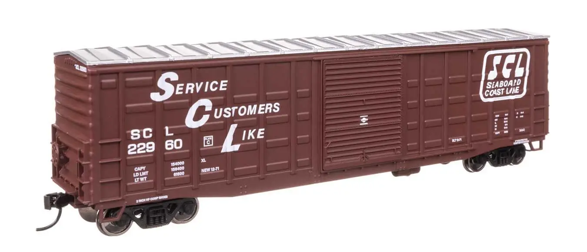 Walthers 910-46719 HO Seaboard Coast Line 50' Waffle Side Boxcar RTR #22960