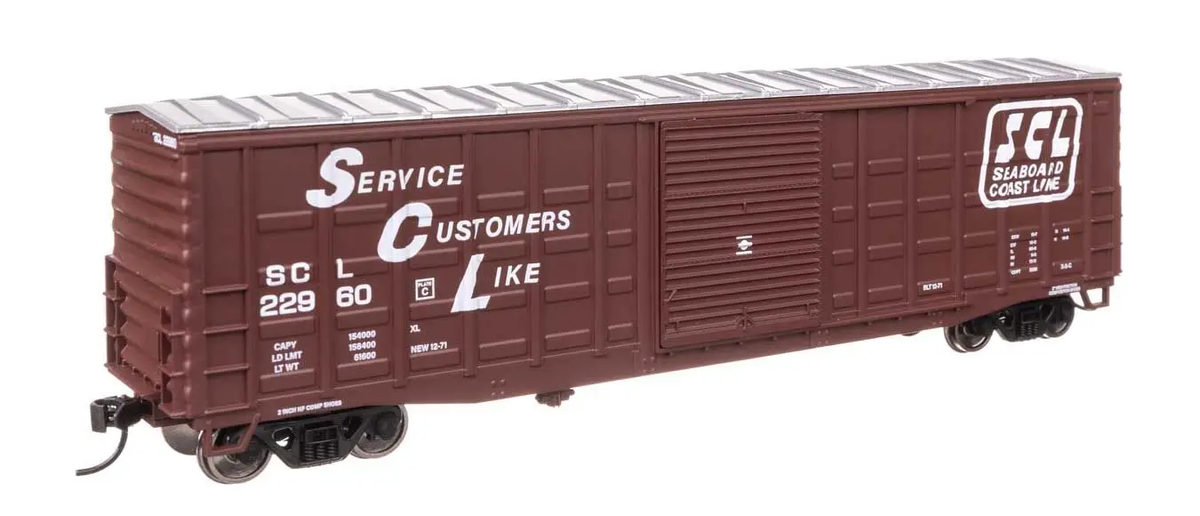 Walthers 910-46719 HO Seaboard Coast Line 50' Waffle Side Boxcar RTR #22960