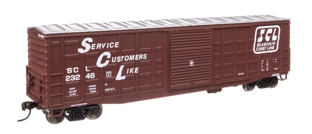 Walthers 910-46720 HO Seaboard Coast Line 50' Waffle Side Boxcar RTR #23246