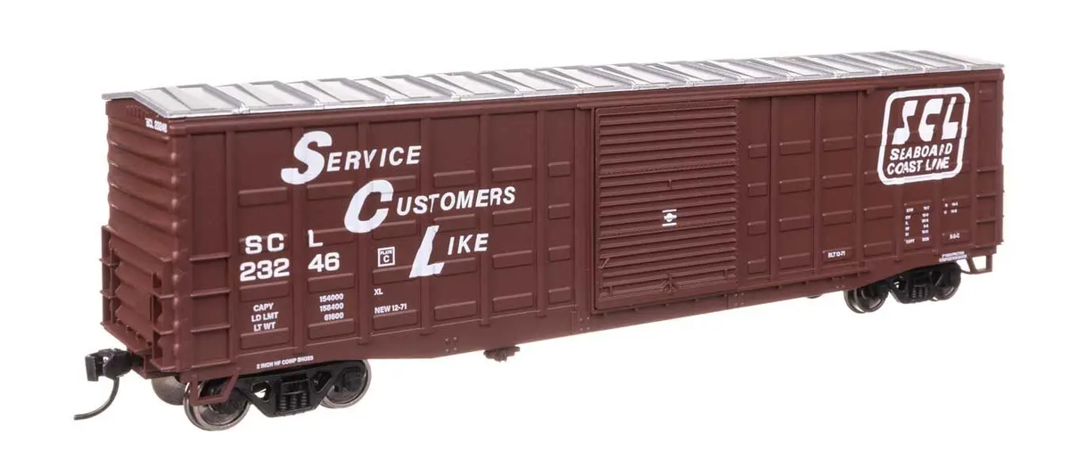 Walthers 910-46720 HO Seaboard Coast Line 50' Waffle Side Boxcar RTR #23246