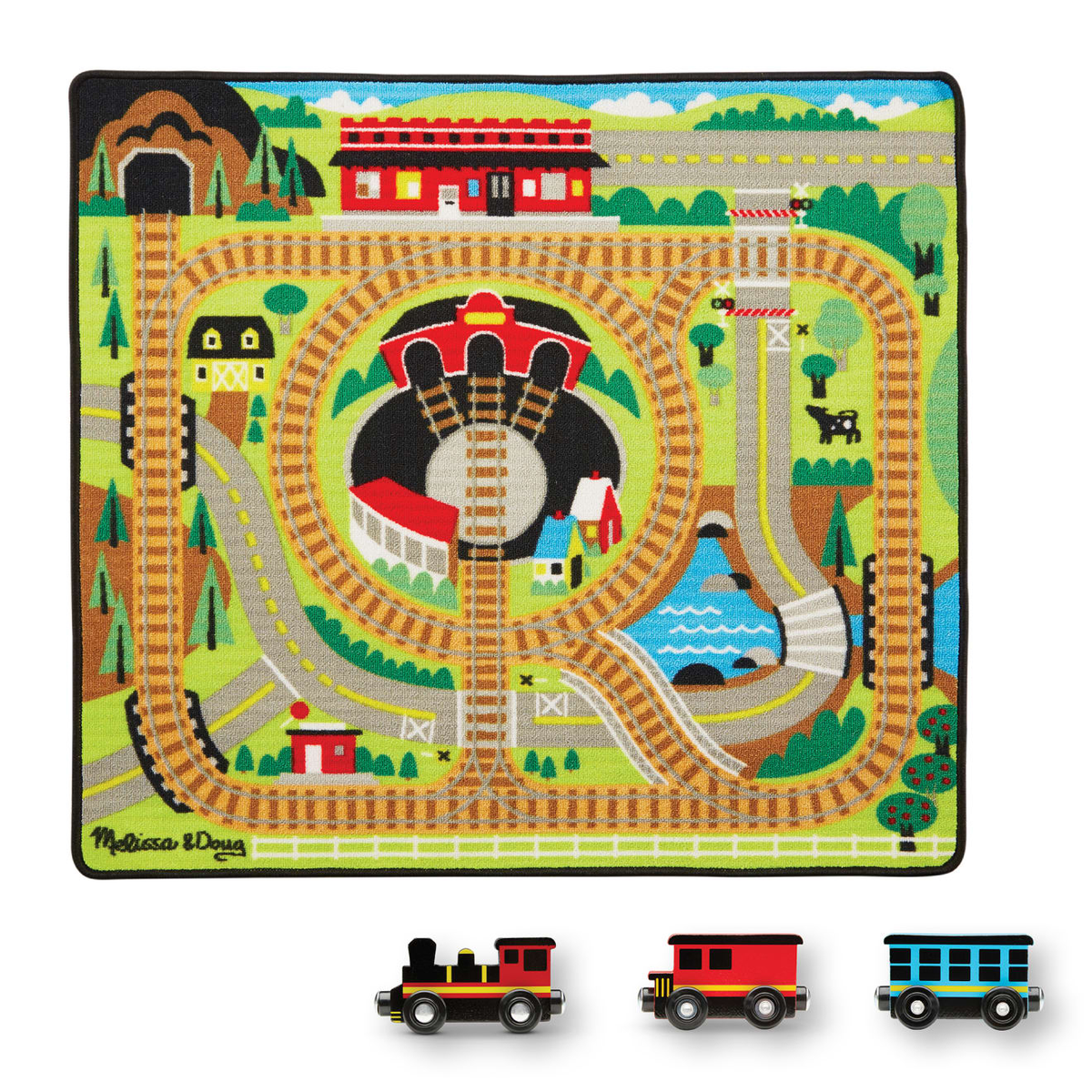 Melissa & Doug 51089 Round the Rails Train Rug
