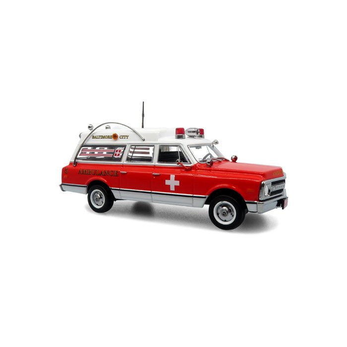Iconic Replicas 50-0550 1:50 Baltimore City Fire Dept 1969 Chevy C-10 Ambulance