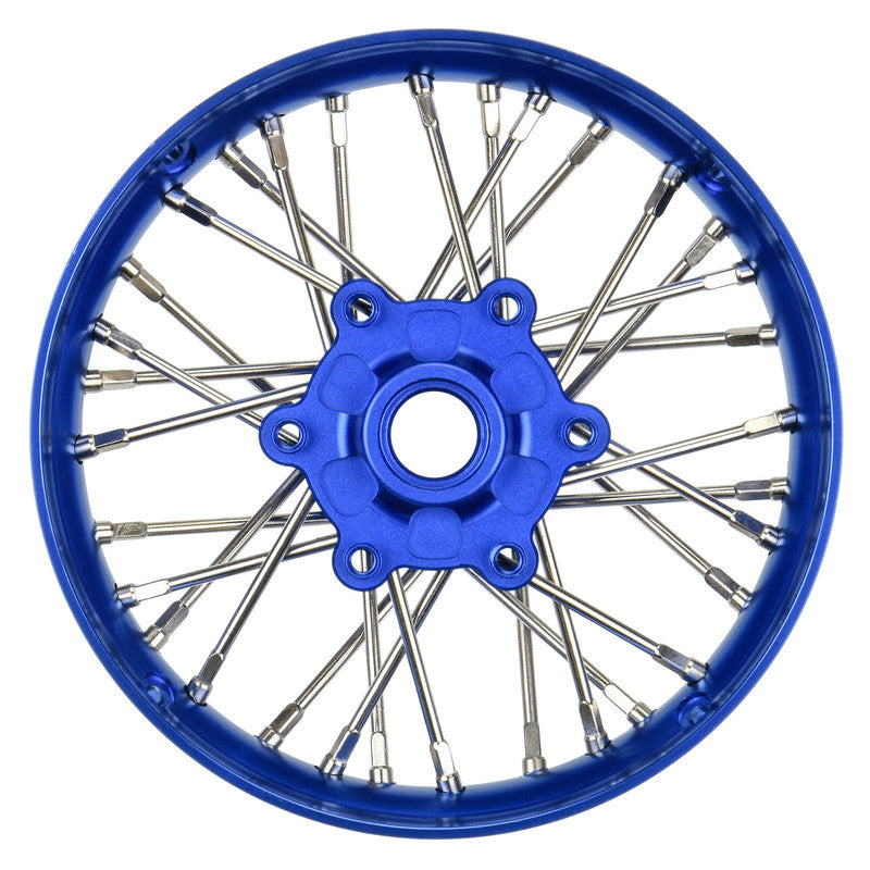 Pro-Line Racing 284700T1 1:4 Blue/Blue Pro-Spec Aluminum V2 Bead Front Wheel
