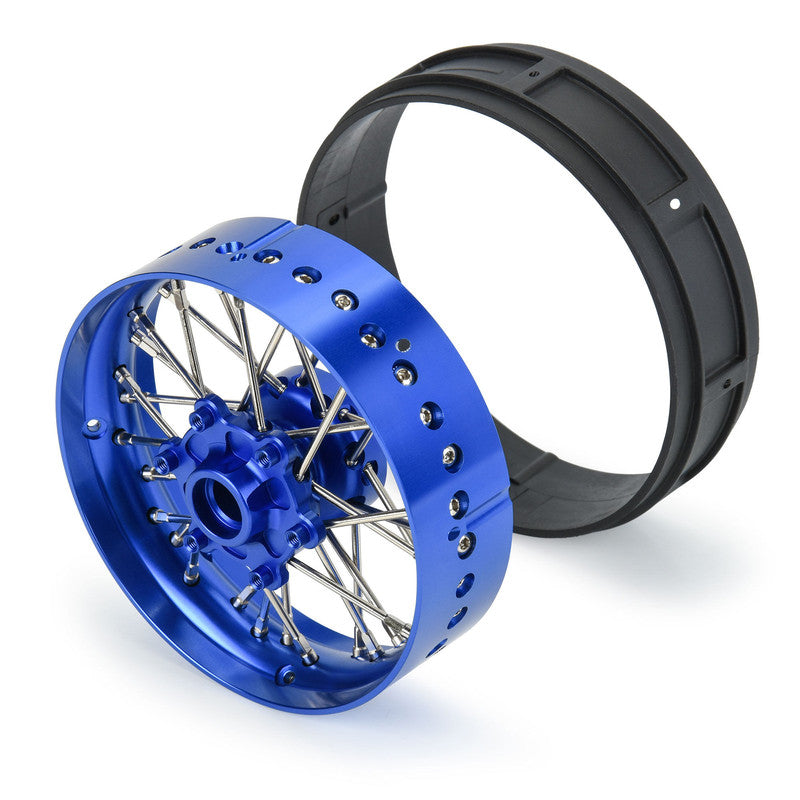 Pro-Line Racing 284700T1 1:4 Blue/Blue Pro-Spec Aluminum V2 Bead Front Wheel
