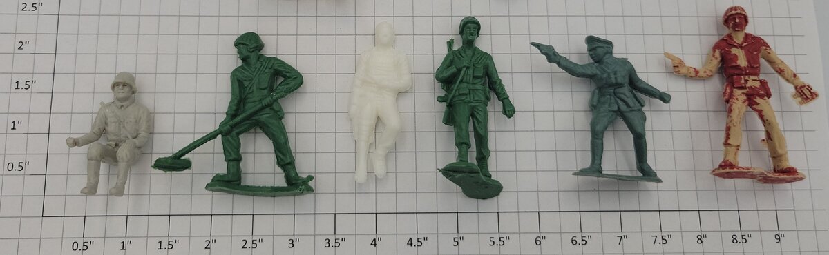 Acme 0929-7 G Scale Plastic Military Figure Assortment (Bag of 12)