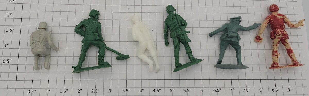Acme 0929-7 G Scale Plastic Military Figure Assortment (Bag of 12)