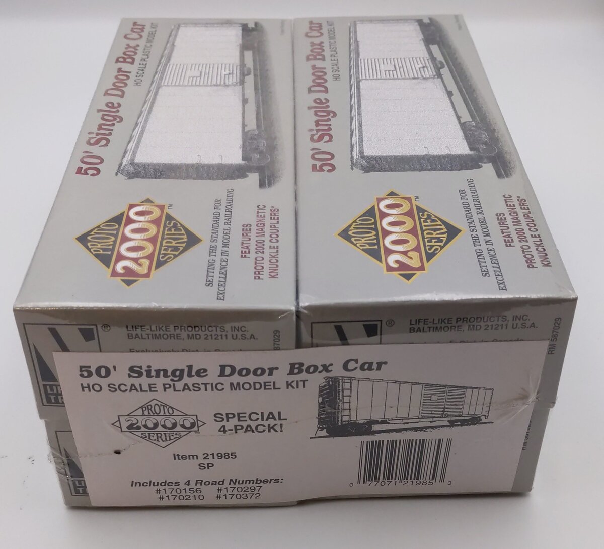 Proto 2000 21985 HO Scale Southern Pacific 50' Boxcar Kit Set (Set of 4)
