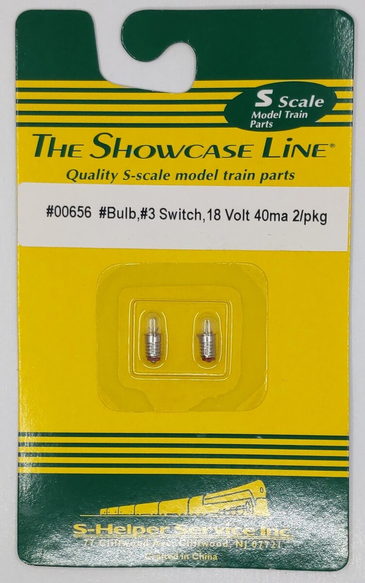 S-Helper 00656 S Scale Light Bulbs #3 Switch 18 Volts (Pack of 2)