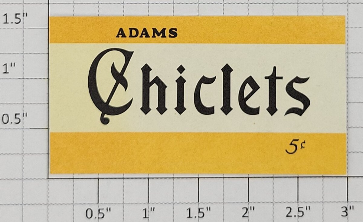 American Flyer FLV0225C Yellow "Adams Chiclets" Sign