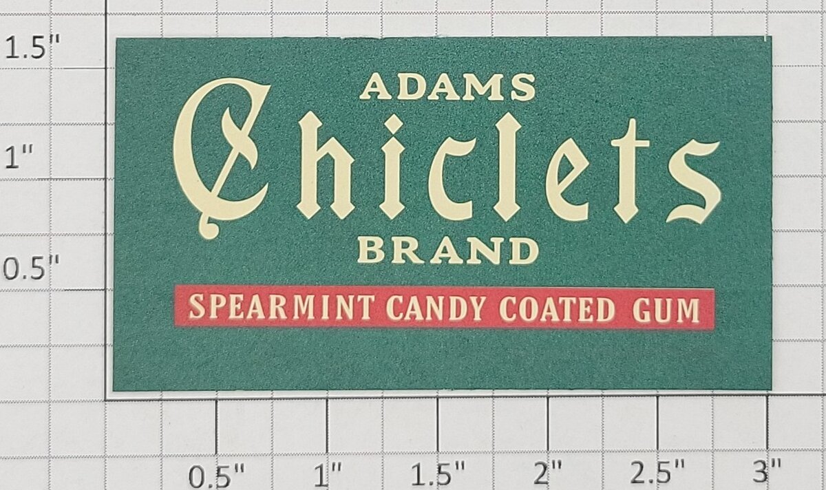 American Flyer FLV0226 3" Green "Adams Chiclets Brand" Sign