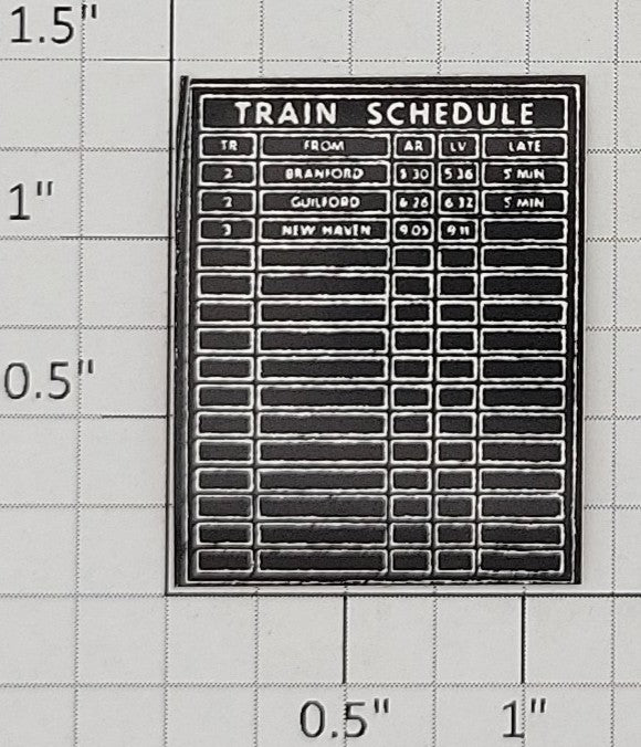American Flyer ST-788/789 "Train Schedule" Sign Sticker Decal