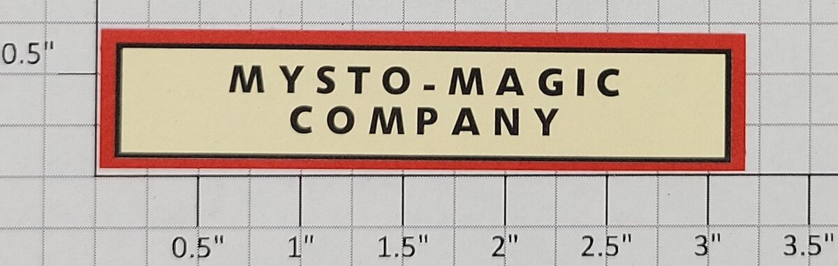 American Flyer FLV0298 162 "Mysto-Magic Company" Sticker Sign