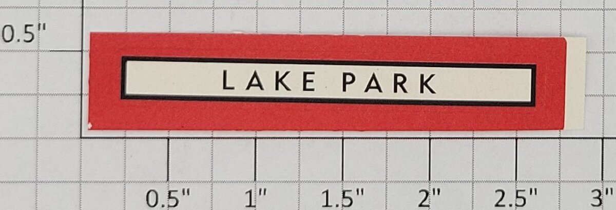 American Flyer FLV0239 Flyerville "Lake Park" Station Red/Black Border Sticker