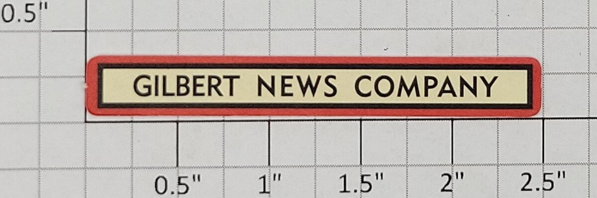 American Flyer FLV0223A "Gilbert News Company" Red/Black Border Sign