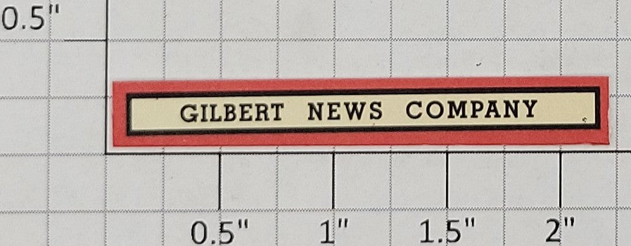 American Flyer FLV0223 "Gilbert News Company" Small Sign Decal
