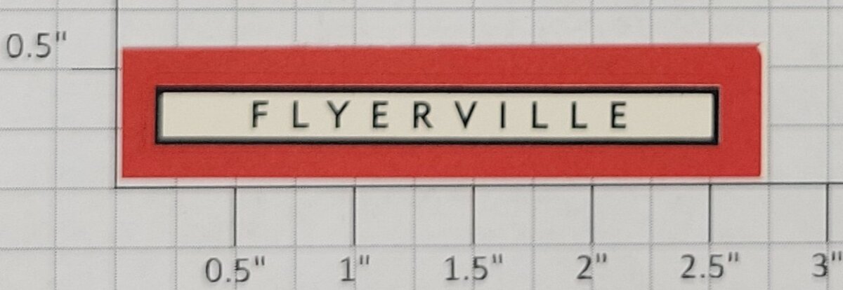 American Flyer FLV0242 "Flyerville" Red/Black Border Sticker Sign Decal