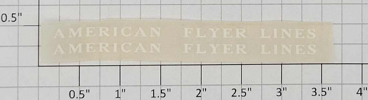 American Flyer TRS0757 White Lettering Dry Transfer Decal (Set of 2)