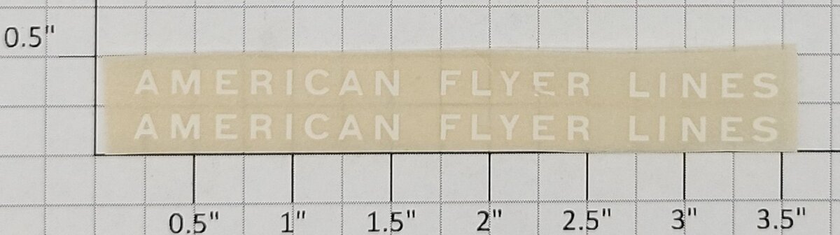 American Flyer TRS0758 White Lettering AFL Dry Transfer Decal (Set of 2)