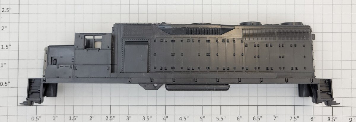 Athearn 42200 HO Scale Black Unpainted GP-35 Diesel Locomotive Body Shell