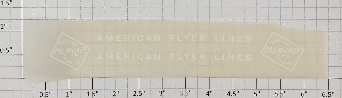American Flyer TRS0763 White CM & St. P Tender Herald Dry Transfer Decal Set