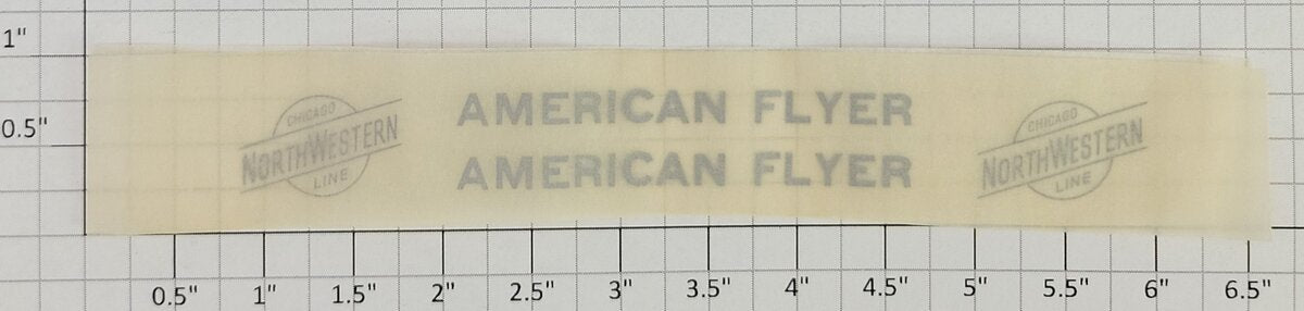 American Flyer TRS-CNWS Silver C & NW Tender AF & Herald Dry Transfer Decal Set