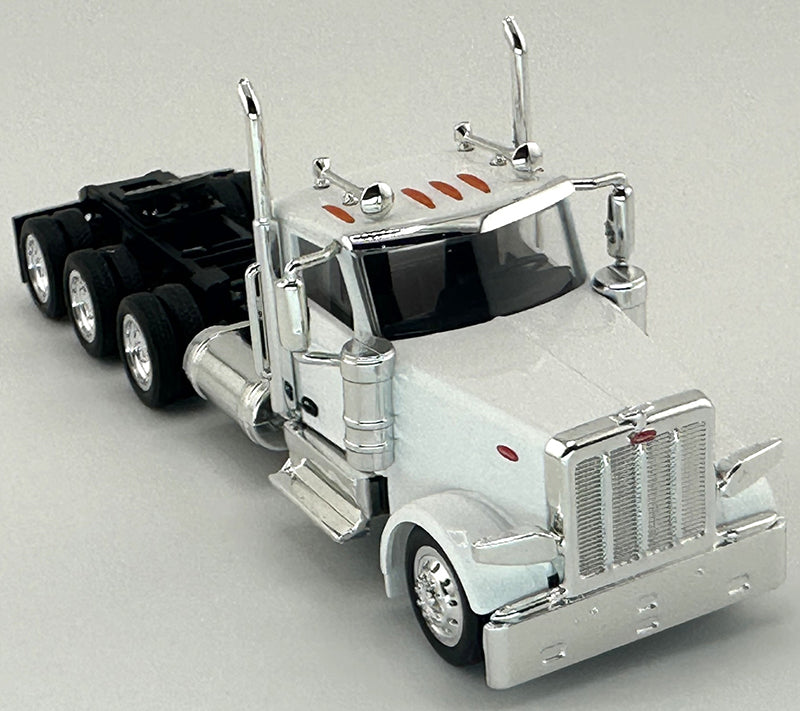 HO Logistics Replicas 589072 HO White Peterbilt 589 3-Axle Day-Cab Semi Tractor