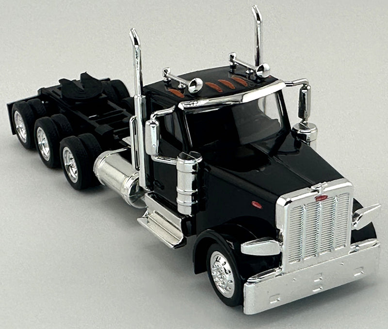 HO Logistics Replicas 589092 HO Black Peterbilt 589 3-Axle Day-Cab Semi Tractor