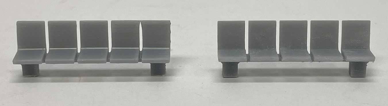Phoenix Precision Models 31697 HO Flat Back and Seat 3D Printed Kit (Pack of 2)