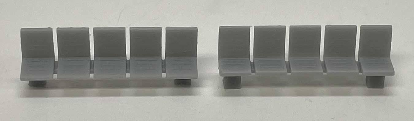Phoenix Precision Models 31698 HO Slit Back and Seat 3D Printed Kit (Pack of 2)